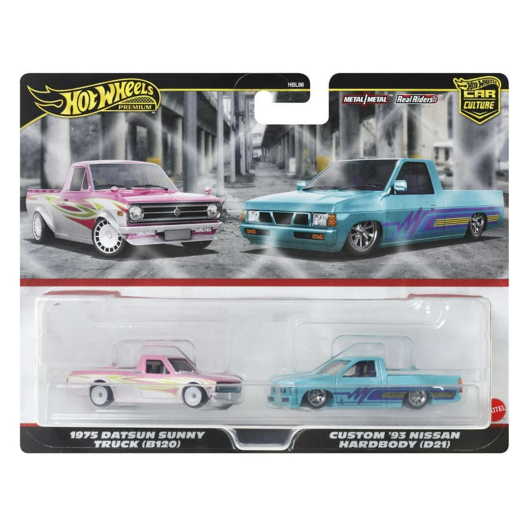 Hot Wheels Premium Car Culture 2-Pack - 1975 Datsun Sunny Truck And Custom '93 Nissan Hardbody 1 Hot Wheels Premium Car Culture 2-Pack - 1975 Datsun Sunny Truck And Custom '93 Nissan Hardbody