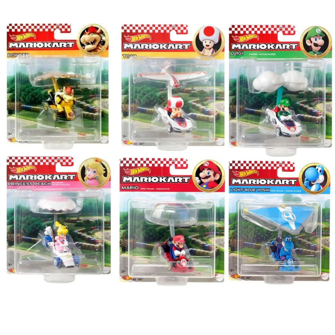 Hot Wheels Super Mario Kart Glider Die Cast Vehicle Set Of 6 1 Hot Wheels Super Mario Kart Glider Die Cast Vehicle Set Of 6