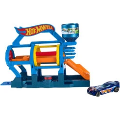 Hot Wheels Turbo Jet Car Wash City Fold-Out Play Set
